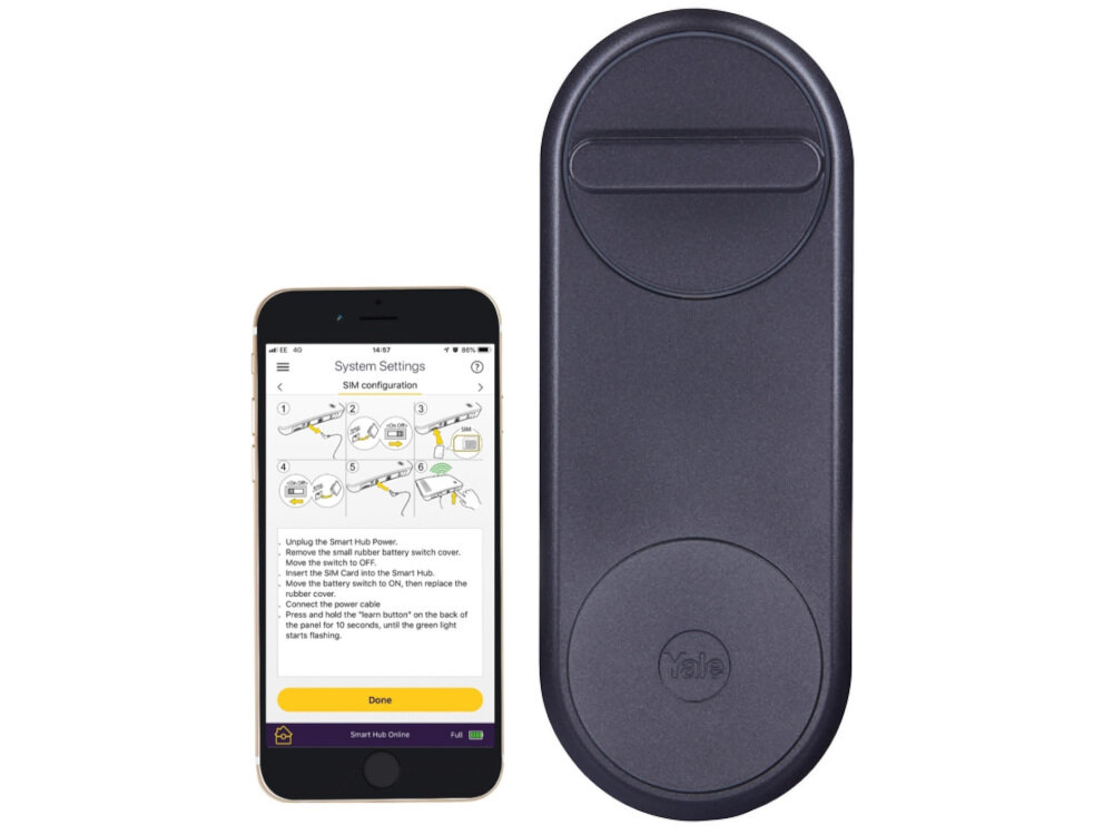 Zamek YALE Linus Smart Lock 05 101200 MB mostek Yale Connect Wi-Fi Bridge funkcja połączenia z domową siecią Wi-Fi dwuetapowa weryfikacja konto w aplikacji Tale Access jest chronione uwierzytelnienie dwuetapowe użytkownicy muszą zweryfikować swoją tożsamość
