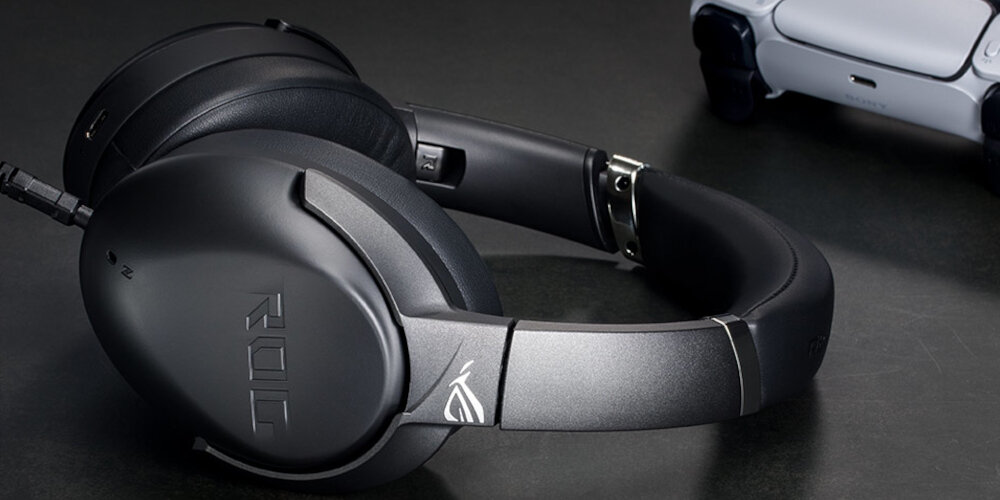 SŁUCHAWKI BEZPRZEWODOWE Z MIKROFONEM ASUS ROG STRIX GO 2.4 ELECTRO PUNK pałąk regulacja materiał wykonania