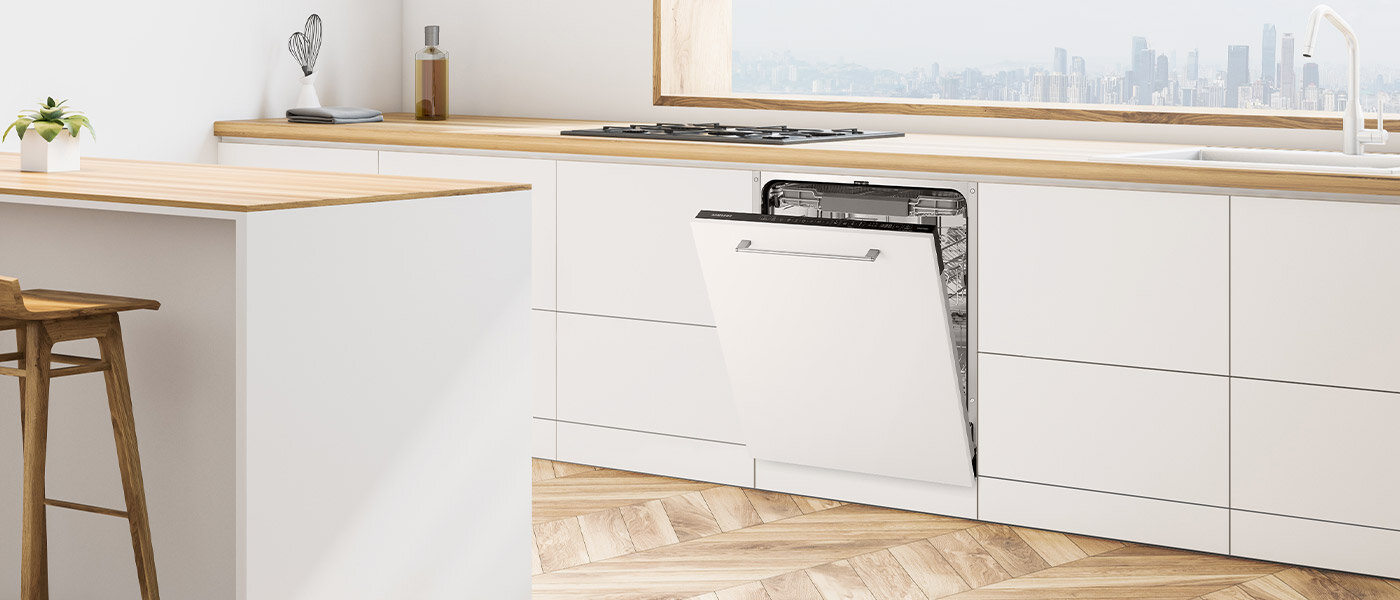 Zmywarka umiejscowiona w Twojej kuchni będzie pasować do innych urządzeń oraz różnych aranżacji Zmywarka umiejscowiona w Twojej kuchni będzie pasować do innych urządzeń oraz różnych aranżacji