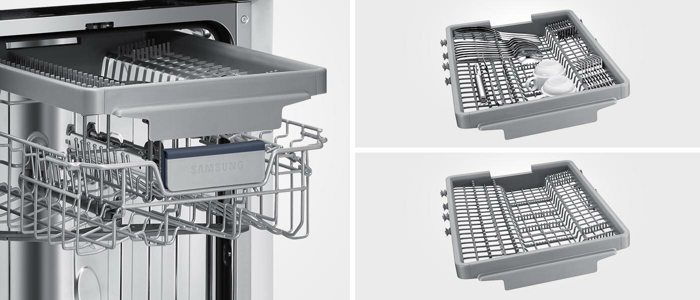 Szuflada na sztućce jest specjalnie wyprofilowana, dzięki czemu oszczędzisz więcej miejsca w komorach Szuflada na sztućce jest specjalnie wyprofilowana, dzięki czemu oszczędzisz więcej miejsca w komorach