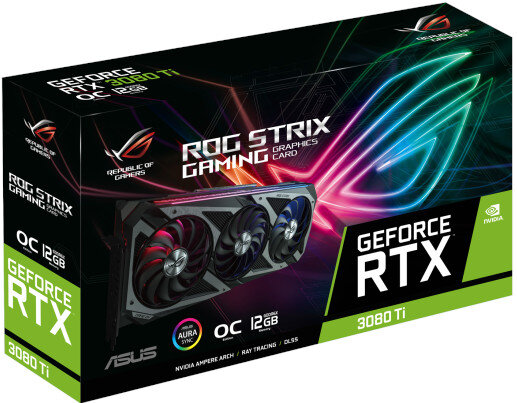 Karta graficzna ASUS GeForce RTX 3080 Ti Rog Strix Gaming OC 12GB zawartosc opakowania
