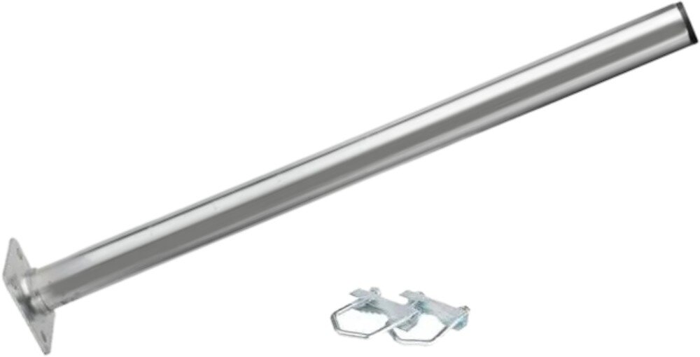 Uchwyt do anteny EXTRALINK P600 Srebrny metalowy uchwyt składający się z kwadratowej stopy z czterema otworami montażowymi i długiej rury zamocowanej pod kątem