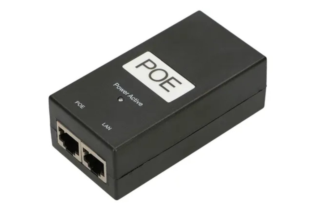 Zasilacz POE EXTRALINK - zasilacz od przodu na białym tle