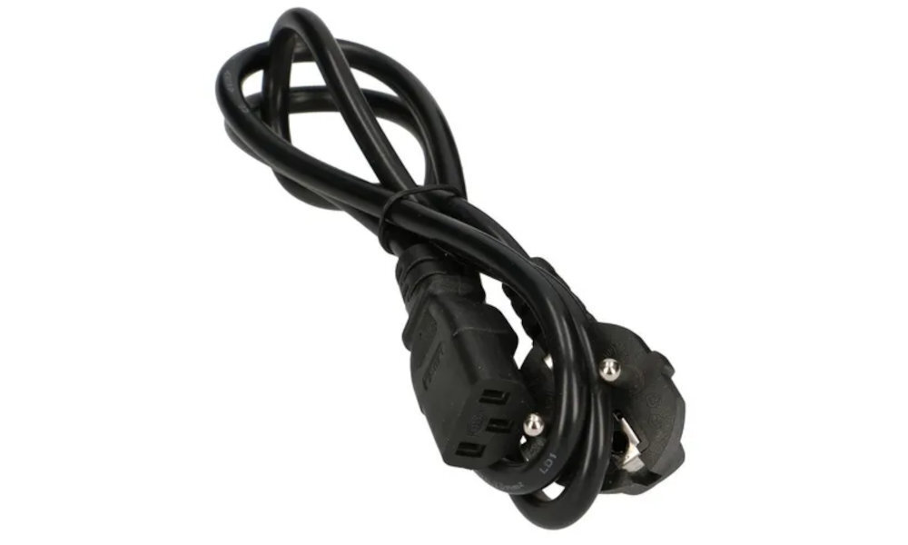 Zasilacz EXTRALINK kabel zasilający zakończony standardowym złączem komputerowym C14 środowiskach IT Dioda LED - kabel zasilający na białym tle