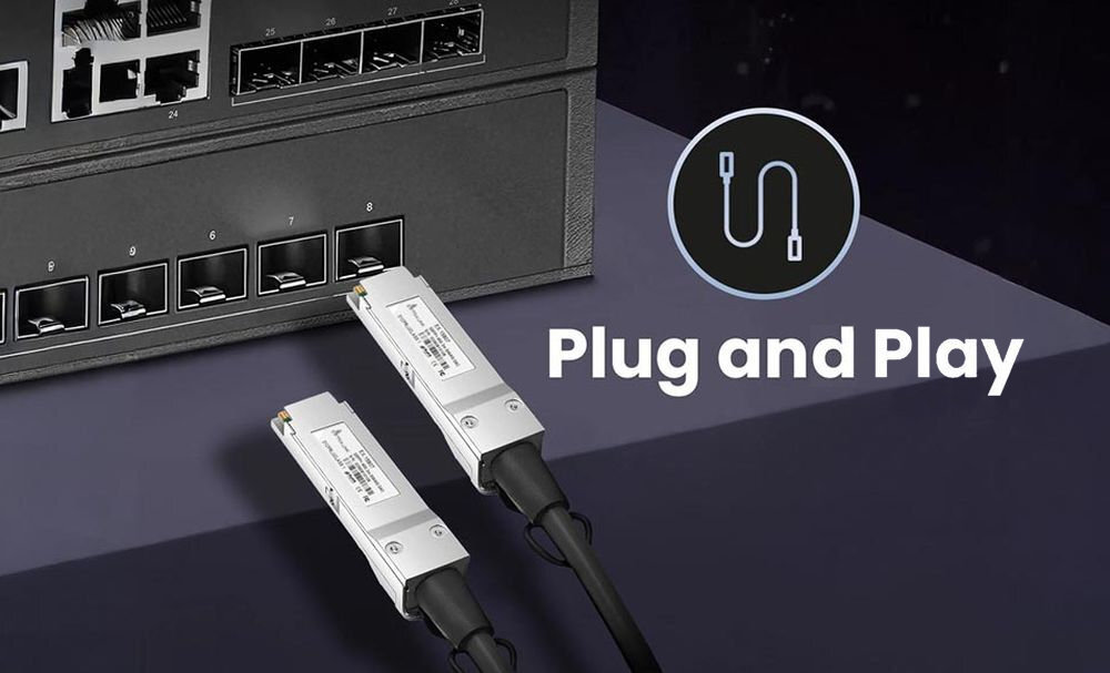 Kabel EXTRALINK EX.15807 Extralink QSFP+ DAC stabilnej pracy 24/7, wysokiej jakości miedzi firmowych sieciach środowiskach chmurowych - funkcja plug n play