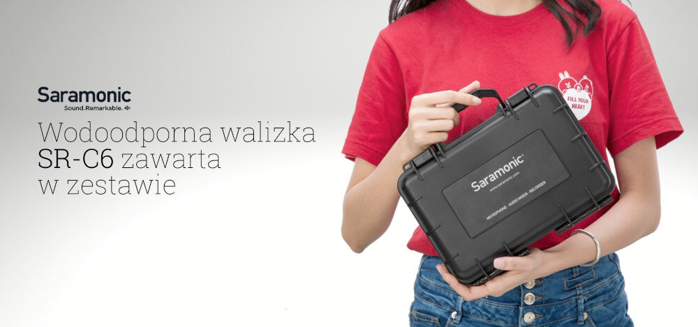 System bezprzewodowy SARAMONIC UWMIC9S nadajnika TX9S odbiornika RX9S wywiadów, transmisji live, wideokonferencji do stu metrów Aluminiowe obudowy walizkę wyprofilowane przegrody