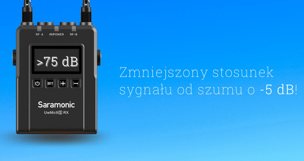 System bezprzewodowy SARAMONIC UWMIC9S Funkcja low-cut mikrofon krawatowy DK3A deadcat przełącznikiem
