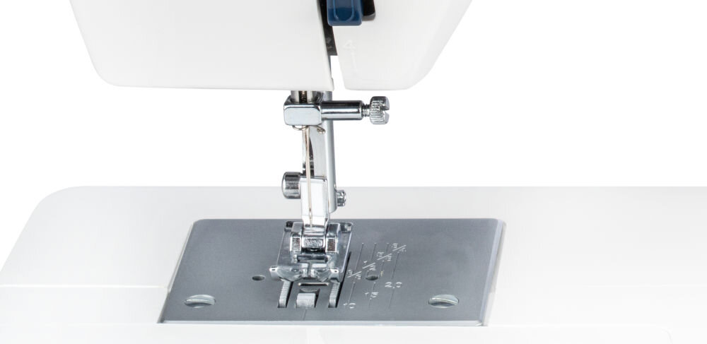 Maszyna do szycia VERITAS Jeans 18 komfort użytkowania oświetlenie LED nie oślenia precyzyjne operowanie półautomatyczne obszywanie dziurek możliwość szycia podwójną igłą profesjonalne efekty 