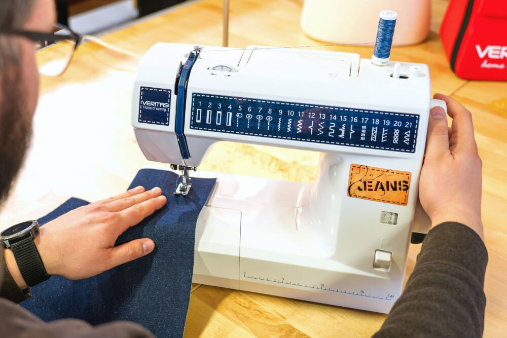 Maszyna do szycia VERITAS Jeans 21 maksymalna długość ściegu maksymalna szerokość dostosowanie parametrów szycia indywidulane potrzeby projektowe użytkownika