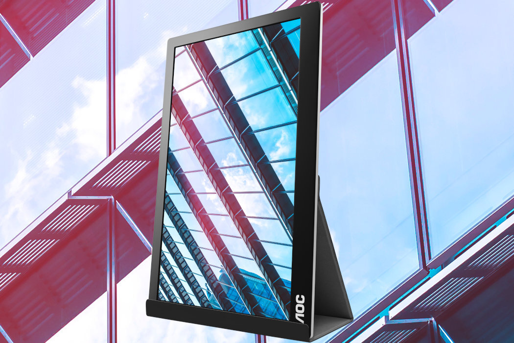 Monitor AOC I1601P obrót wygoda komfort praca biuro podróż dom podstawka USB-C