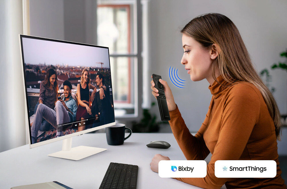 Monitor SAMSUNG Smart LS27AM501NUXEN asystent glosowy SmartThings