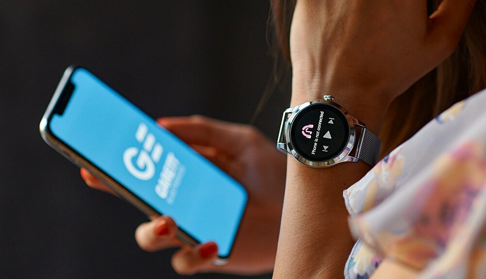 Smartwatch GARETT Women Naomi Pro ekran bateria pasek wykonanie odporność funkcje monitoring pomiar aplikacja łączność odbieranie dzwonienie