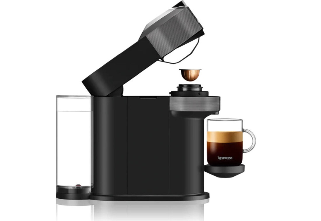 Ekspres DELONGHI NESPRESSO Vertuo Next ENV 120.GY Szary mozliwosci piec roznych rozmiarow espresso double espresso gran lungo mug alto innowacyjna technologia kawy