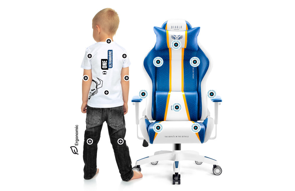 Fotel DIABLO CHAIRS X-One 2.0 Aqua ergonomia wygoda bezpieczenstwo