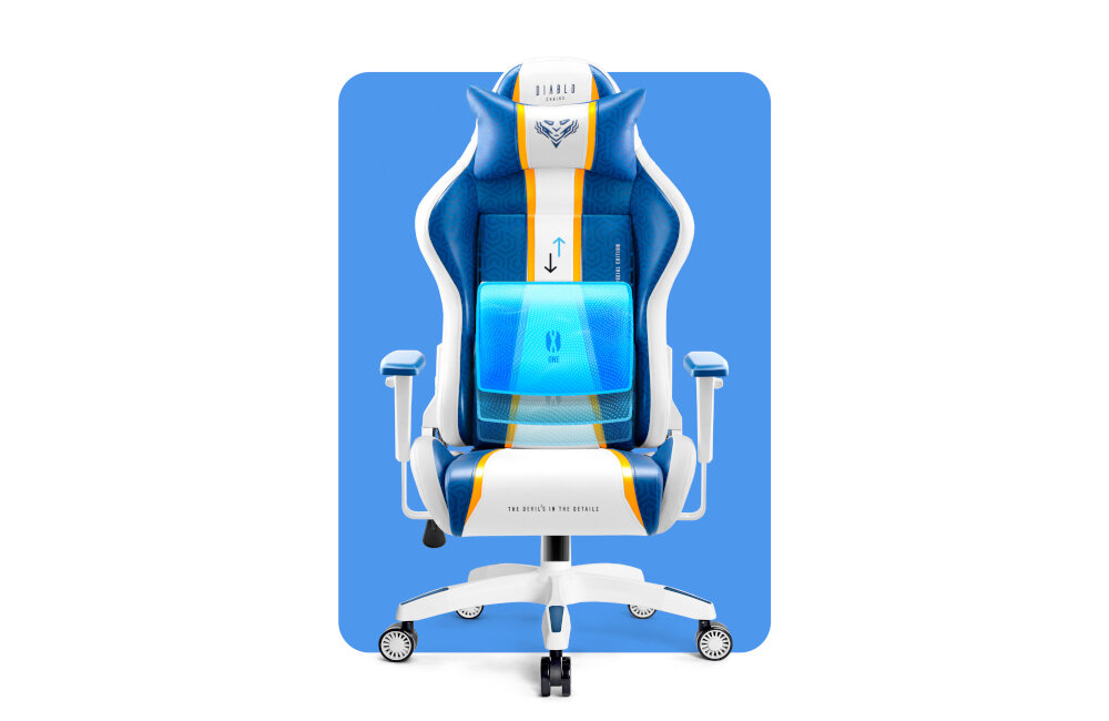 Fotel DIABLO CHAIRS X-One 2.0 Aqua zzaglowek poduszka ledzwiowa wsparcie