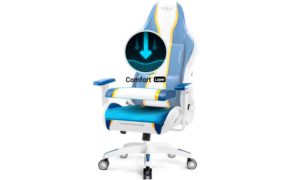 Fotel DIABLO CHAIRS X-One 2.0 Aqua odpornosc na wgniecenia miekka pianka 