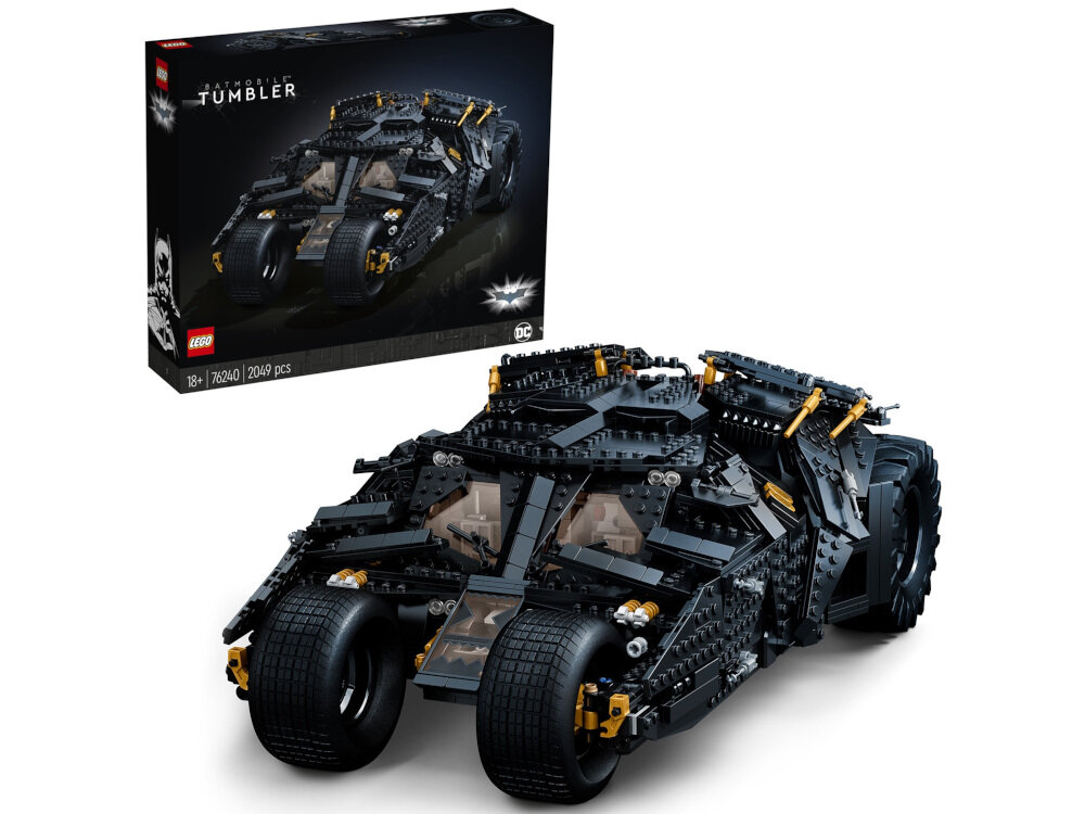 LEGO DC Batman Batmobil Tumbler 76240 samochód o długość około 45 cm można połączyć z innymi zestawami LEGO DC Batman 2049 elementów instrukcja obsługi w języku polskim
