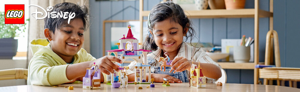 LEGO Disney Królewskie stajnie Belli i Roszpunki 43195 zestaw pozwoli rozwinąć wiele umiejętności