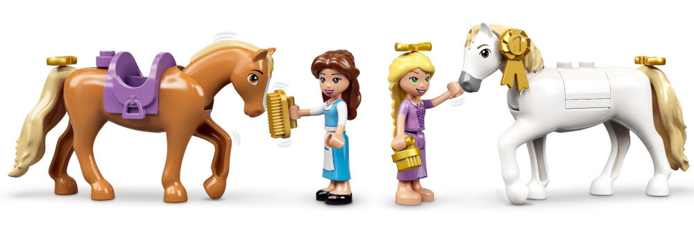 LEGO Disney Królewskie stajnie Belli i Roszpunki 43195 tworzyć budować wymyślać ciekawe historie mimnilaleczki Belli i Roszponki konie Maximus i Filip