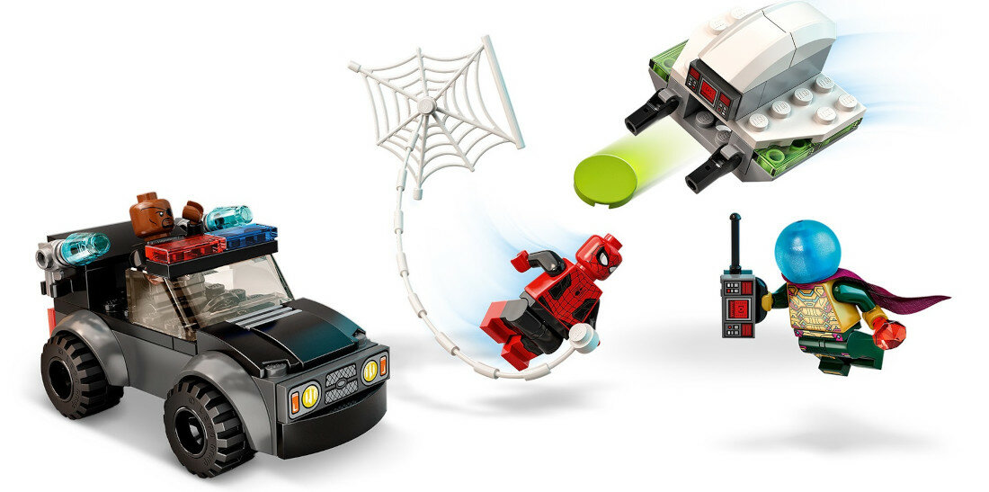 LEGO Marvel Spider-Man kontra Mysterio i jego dron 76184 kladanie klockow zabawa budowanie