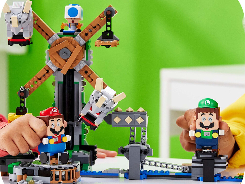 LEGO Super Mario Walka z Reznorami - zestaw dodatkowy 71390 do zabawy solo i urządzania zawodów zestaw Poziom startowy Zestaw dodatkowy niezliczone wyzwania ćwiczenia umiejętności rozwiązywania problemów