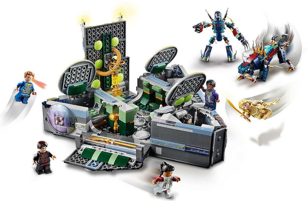 LEGO Marvel Eternals - Domo powstaje 76156 postacie Druiga i Phastosa mnostwo funkcji wiele godzin zabawy minifigurki