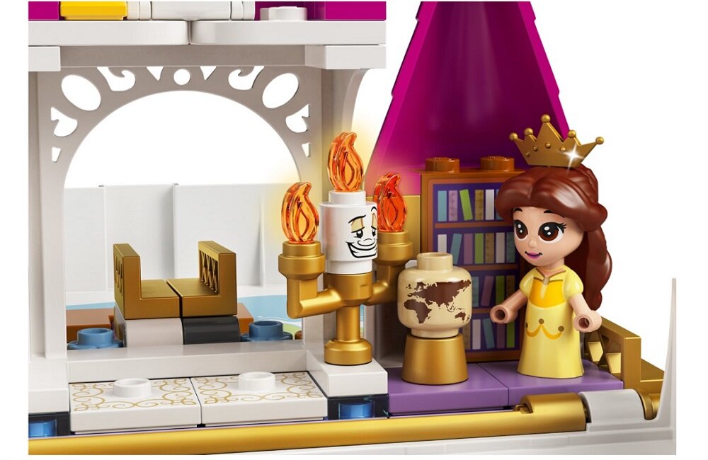 LEGO Disney Princess Książka z przygodami Arielki Belli Kopciuszka i Tiany 43193 Klocki <b>LEGO są do siebie perfekcyjnie dopasowane</b>. Dzieje się tak, ponieważ spełniają wszystkie stawiane im wymagania branżowe. Bez problemu można je rozłączyć i połączyć, a fakt ten jest znany od roku 1958.