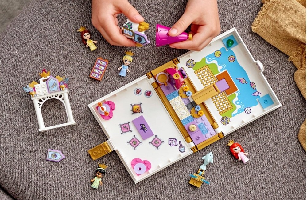LEGO Disney Princess Książka z przygodami Arielki Belli Kopciuszka i Tiany 43193 Proste instrukcje
