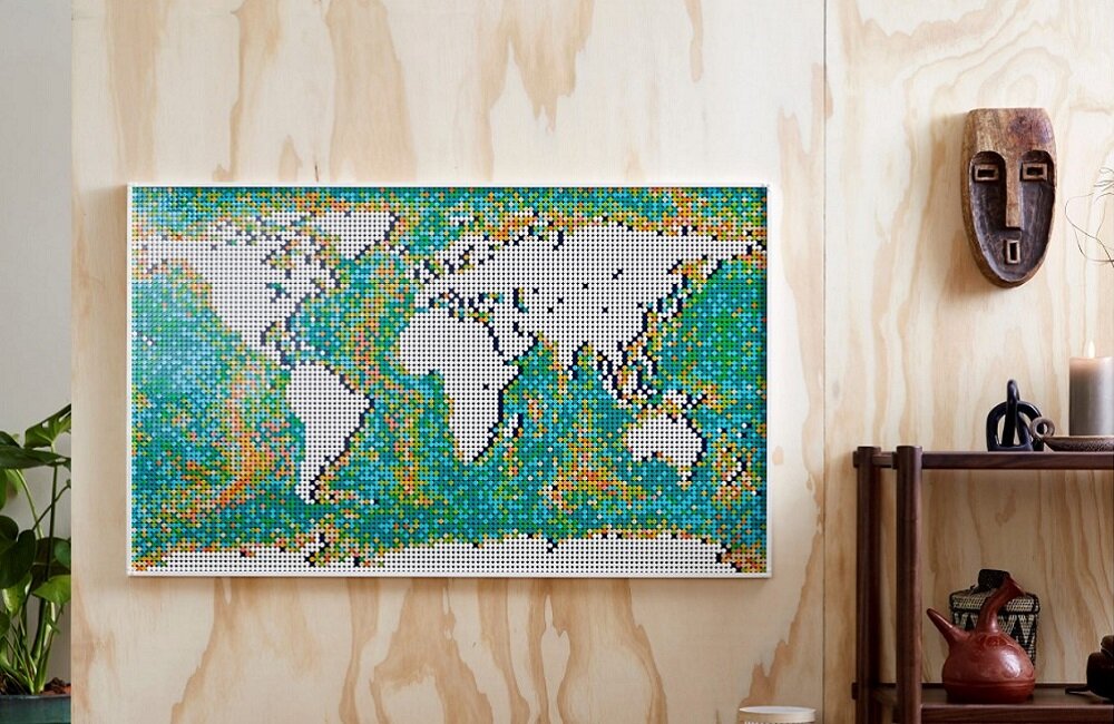 LEGO Art Mapa świata 31203 Wyobraźnia nie ma granic Zbuduj świat na własny sposób