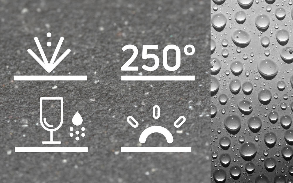 DEANTE Magnetic ZRM G103 granit piasek kwarcowy żywica odporność uderzenia wysoka temperatura przebarwienia szok termiczny hydrofobowość woda szykowny ponadczasowy
