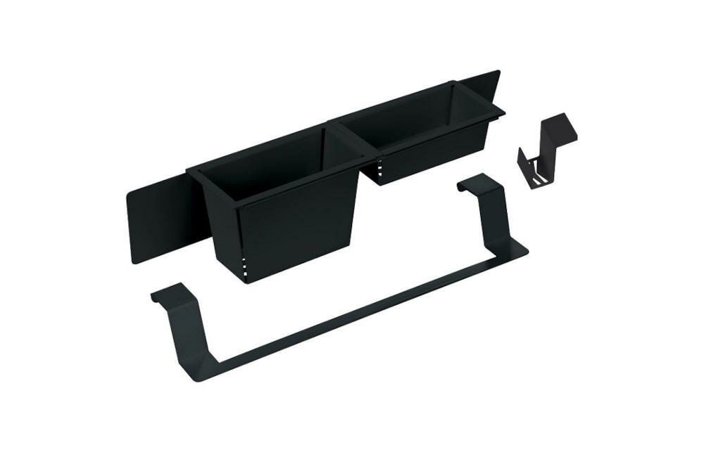 DEANTE zestaw akcesoria maskownica koszyczki ociekacz wieszaki higiena estetyka zlewozmywak uchwyty rant gąbka wysychanie bakterie sztućce owoce warzywa stal nierdzewna