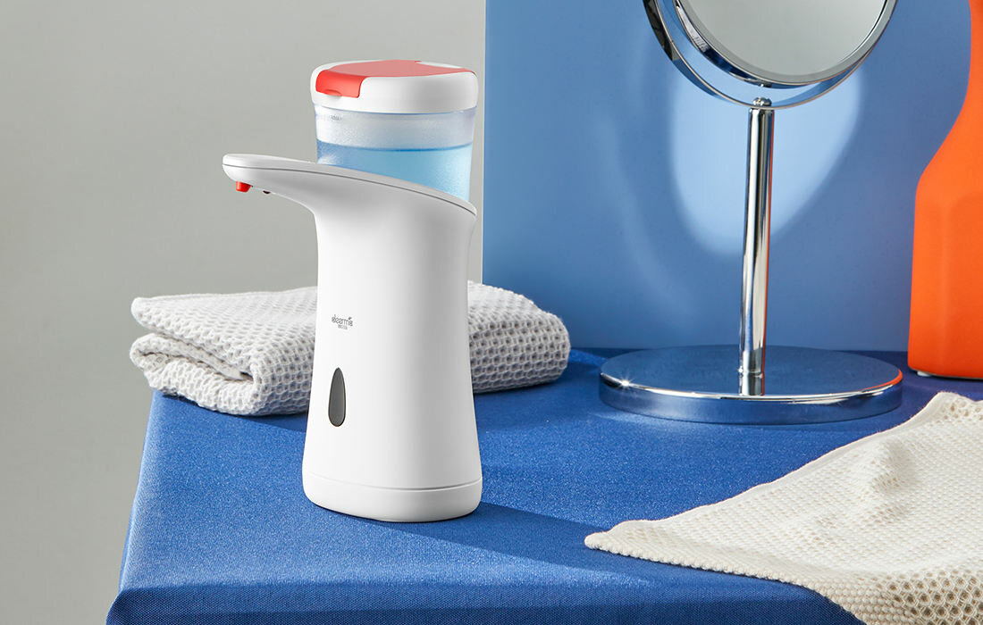 Dozownik do mydla DEERMA XS100 Bialy bez potrzeby montazu mozliwosc przymocowania wedlug potrzeb