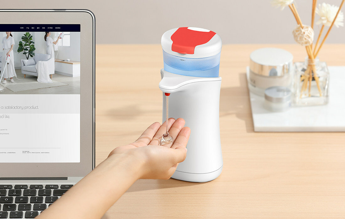 Dozownik do mydla DEERMA XS100 Bialy kompaktowe wymiary latwe przechowywanie proste przenoszenie uzytkowanie