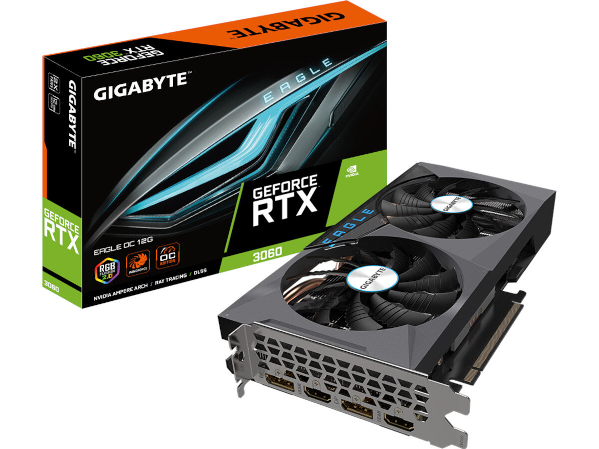 Karta graficzna GIGABYTE GeForce RTX 3060 Eagle OC LHR 12GB zawartosc opakowania