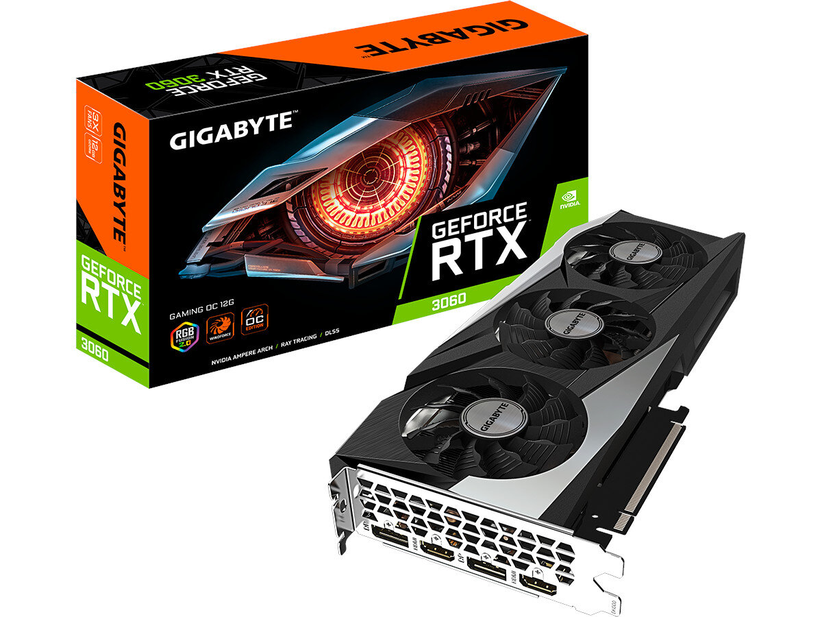 Karta graficzna GIGABYTE GeForce RTX 3060 Gaming OC LHR 12GB zawartosc opakowania