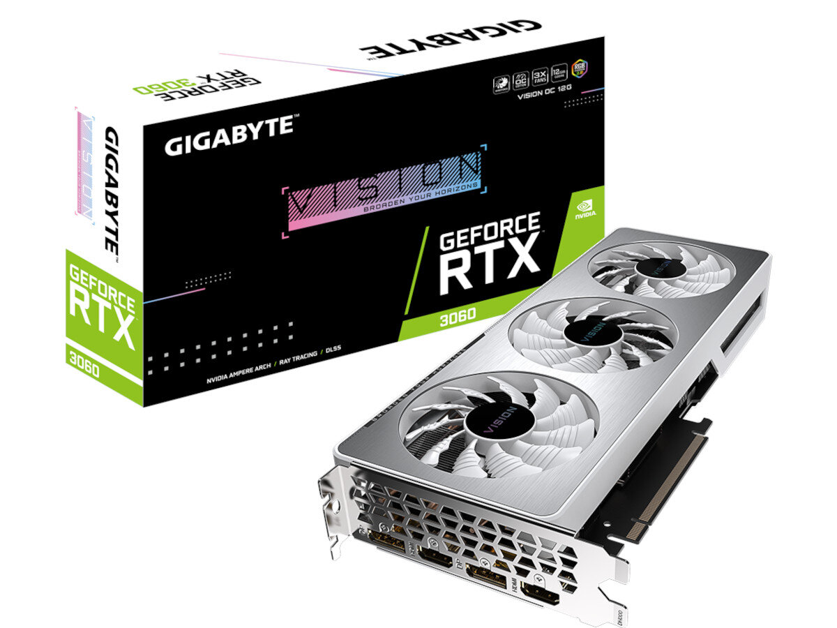Karta graficzna GIGABYTE GeForce RTX 3060 Vision OC LHR 12GB zawartosc opakowania