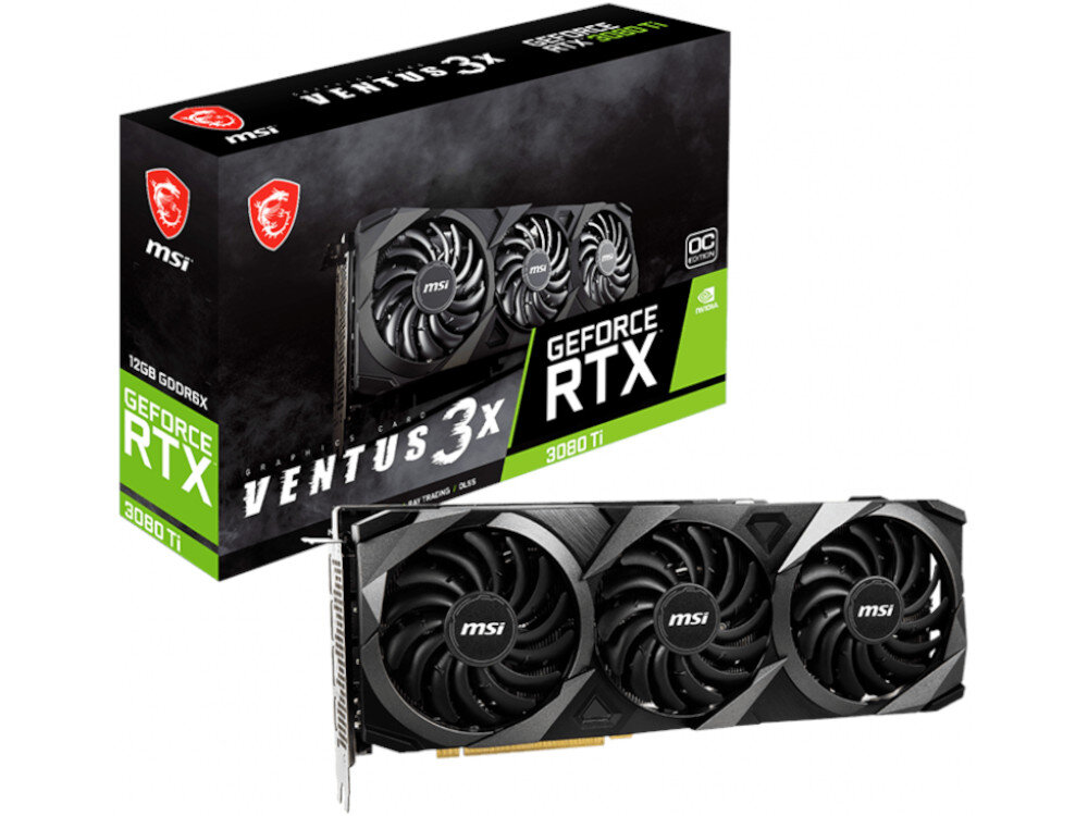 Karta graficzna MSI GeForce RTX 3080 Ti Ventus 3X OC 12GB zawartosc opakowania