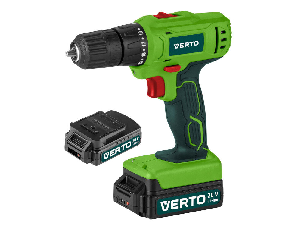 Wiertarko-wkrętarka VERTO 50G291 lekki funkcjonalny sprzęt solidny niezawodny fantastyczne parametry techniczne kompaktowe wymiary waga 0,9 kg
