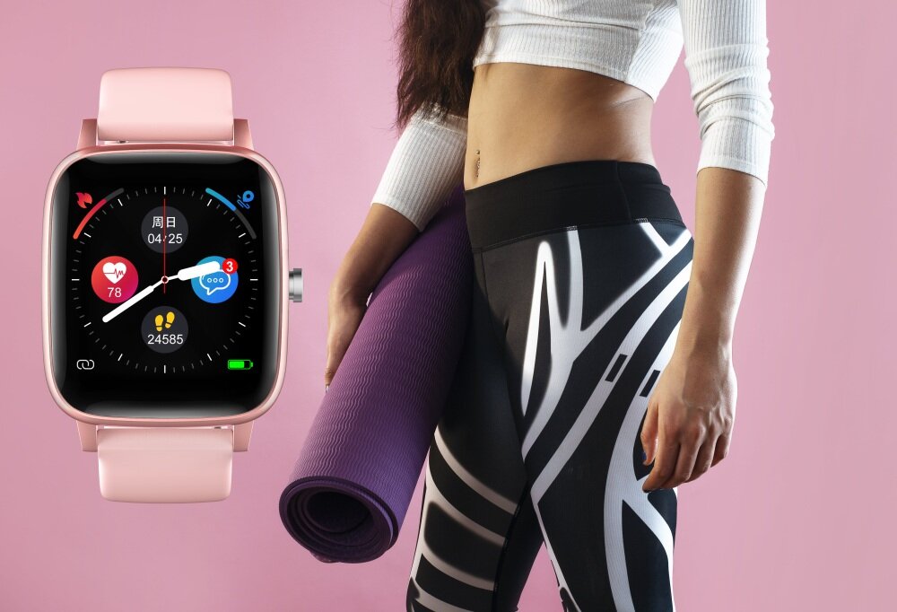 Smartwatch BEMI Ter 2 ekran bateria czujniki zdrowie sport pasek ładowanie pojemność rozdzielczość łączność sterowanie krew puls rozmowy smartfon aplikacja Czarny alarm odnalezienie zagubienie