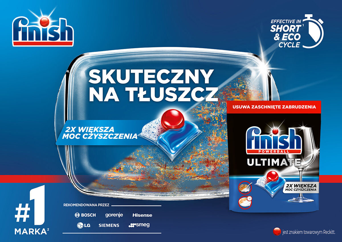 Kapsułki do zmywarki FINISH Powerball Ultimate All in 1 Fresh - 30 szt. skuteczny na tłuszcz 2 razy większa moc czyszenia