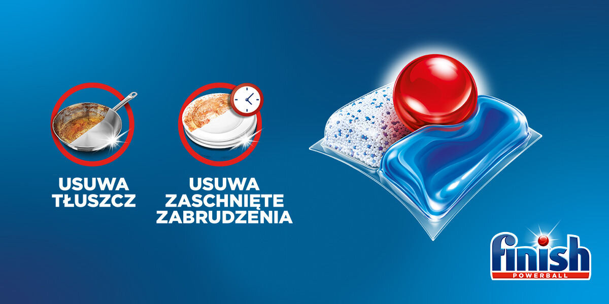 Kapsułki do zmywarki FINISH Powerball Ultimate All in 1 Fresh - 30 szt. usuwa tłuszcz usuwa zaschnięte zabrudzenia zaschnięte zabrudzenia