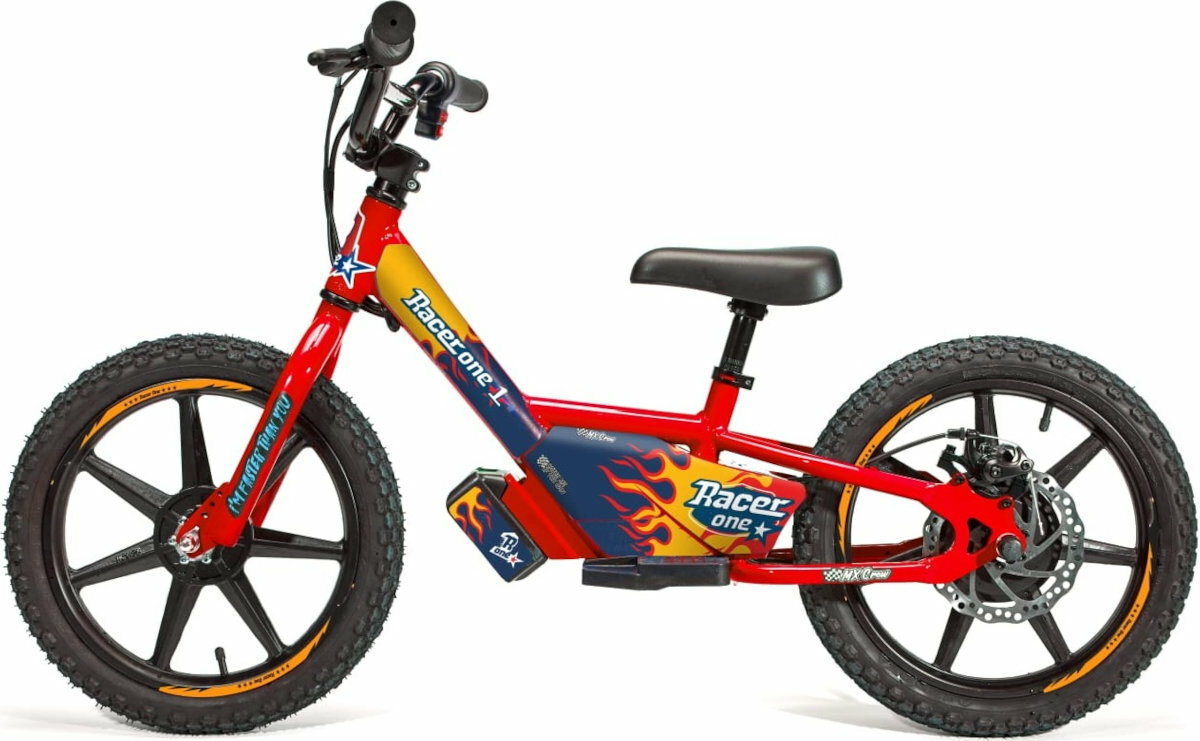 Rower elektryczny RACERONE R1 Go U12 16 cali Czerwony hamulce rama