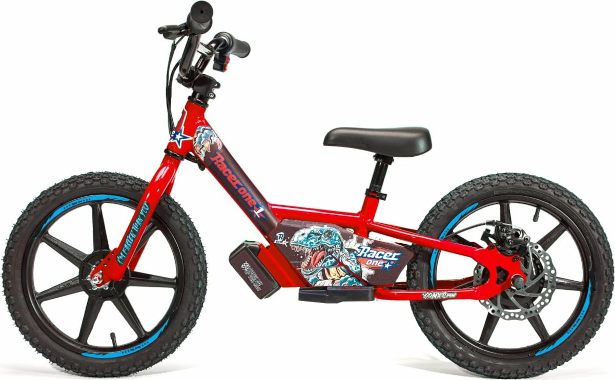 Rower elektryczny RACERONE R1 Go U12 16 cali Czerwony naklejki okleiny