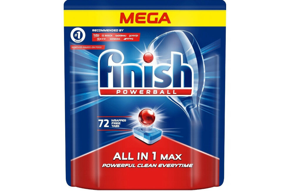 Tabletki do zmywarek FINISH All in 1 Max 20 szt. nowa formula powerball usuwa najciezsze utrwalone zabrudzenia