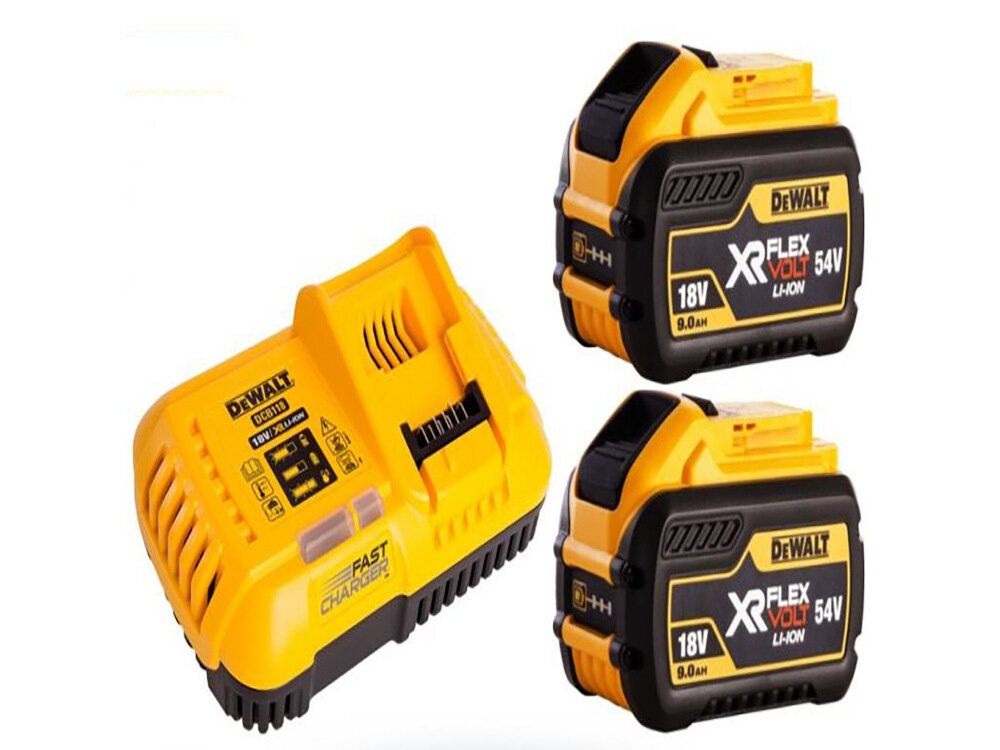 Młotowiertarka DEWALT DCH417X2-QW akumulator z serii XR FlexVolt napiecie 18 V pojemnośc 9,0 Ah ładowarka silnik bezszczotkowy maksymalna prędkość obrotowa do 725 obr/min