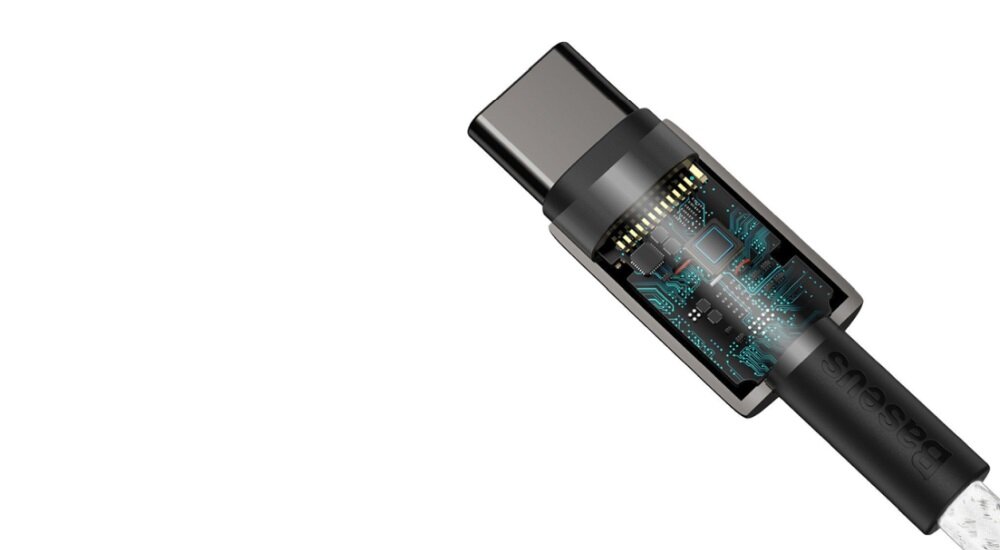 KABEL USB-C DO USB-C BASEUS TUNGSTEN GOLD 100W 2M BIAŁY chip 