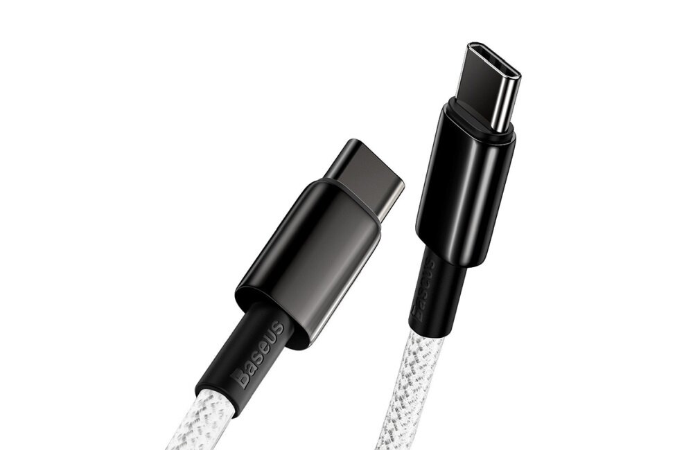KABEL USB-C DO USB-C BASEUS TUNGSTEN GOLD 100W 1M BIALY moc oplot prędkość