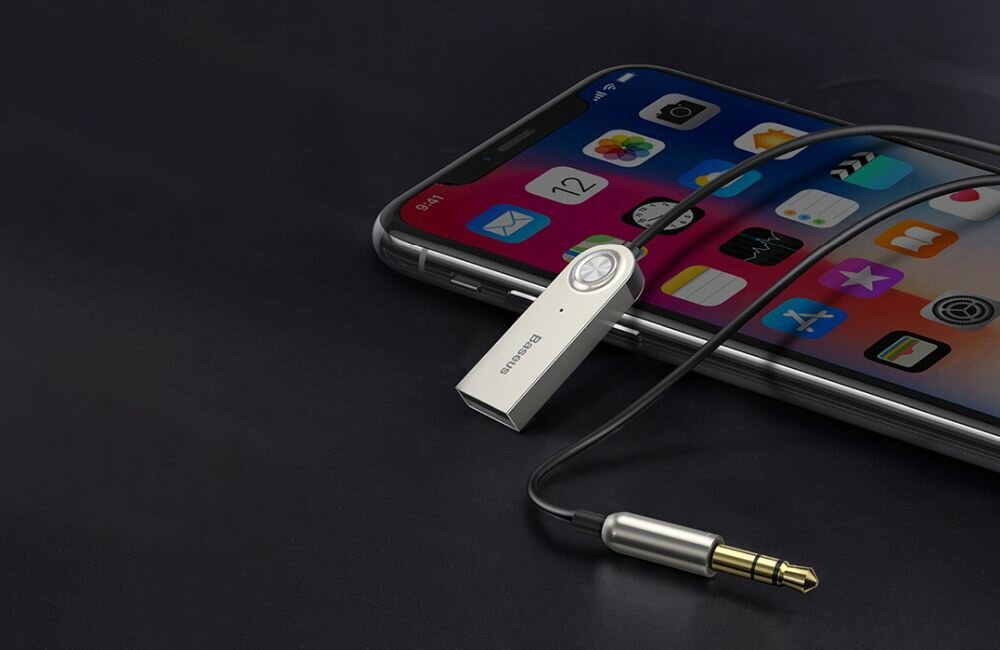 ADAPTER AUDIO BLUETOOTH BASEUS BA01 USB-AUX CZARNY Bluetooth 5.0