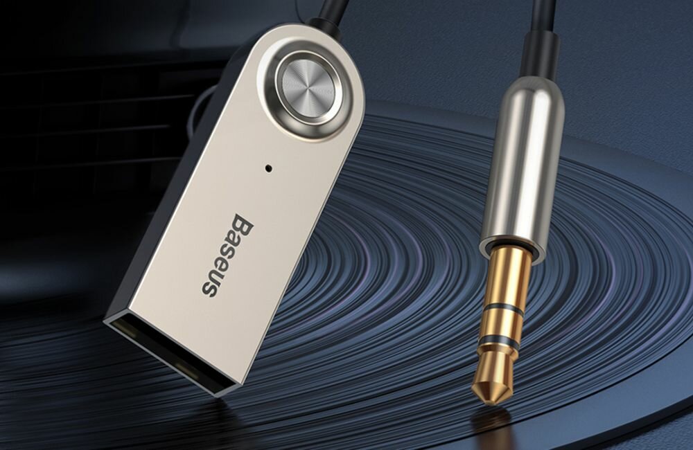 ADAPTER AUDIO BLUETOOTH BASEUS BA01 USB-AUX CZARNY kabel długość materiał