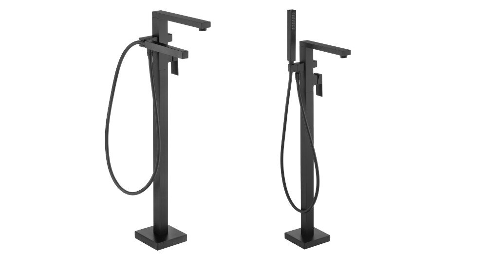 BATERIA WANNOWA DEANTE Anemon Bis BBZ N17M design styl zestaw natryskowy ALPINIA chromowana płaska bateria minimalizm